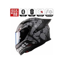 Fx211x Fantastic Gri Motosiklet Kaskı Spoiler Mod Güneş Vizörlü Full Face Kask Çok Renkli