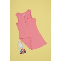 U.S. Polo Assn. Kız Çocuk Pembe Yarım Fermuarlı Örme Elbise 50300841-VR041
