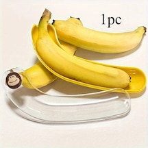 Fochsia Sarı Yeniden Kullanılabilir Muz Saklama Kabı Çevreci Kapaklı Piknik Seyahat Sarı