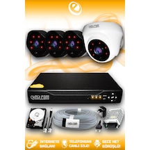 Elitcam 4 Kameralı Uzay 1 İç Kamera Set 250 GB HDD Full HD Gece Görüşlü Güvenlik Kamerası Sistemi