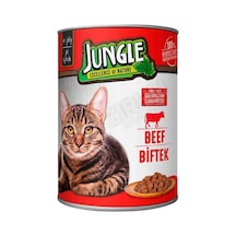 4 Adet Jungle Kedi Konservesi 400 Gr Biftekli