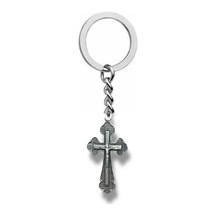 Antik Tasarım Haç Figürlü Unisex Anahtarlık Zamak Metal Vintage Dini Temalı Çanta Süsü