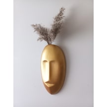 Dekoratif Mask Duvar Vazosu, Duvar Dekoru ,heykel Duvar Süsü,gold