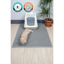 75x55 Cm Açık Gri Kedi Tuvaleti Kumu Paspası Kedi Matı Tuvalet Dahil Değildir Açık Gri