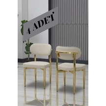 Polo Sandalye Gold Ayak 4 Adet Krem Krem
