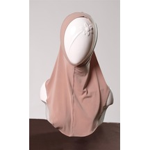 Hürrem Bone Sütlü Kahve Pratik Hazır Geçmeli Genç Tesettür Bone Sandy Kumaş Düz Hijab 2312 26 Sütlü Kahverengi
