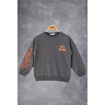 Toontoy Kız Çocuk Best Frıends Baskılı Sweatshirt Antrasit Melanj Toontoy Kız Çocuk Best Frıends Baskılı Sweatshirt Antrasit Melanj