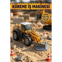 Metal Başlıklı Oyuncak Küreme İş Makinesi - Sürtmeli Hareketli Kar Küreyici İnşaat Aracı