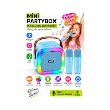Blic Bls-97 Mavi Partybox Çift Kablosuz Mikrofonlu Rgb Led Işıklı Taşınabilir Bluetooth Hoparlör