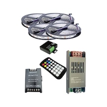 20 Metre 12v 60 Ledli Rgb İç Mekan Şerit Led 20a Slim Trafo 36 A 28 Tuş Rf Led Kontrol 36 A Rgb Ampl