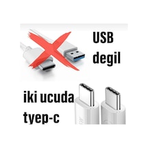 Type C To Type C Şarj Kablosu 30w 2 Metre Uzun Pd Çift Taraflı Usb C Hızlı Şarj Ve Data Kablosu Beyaz