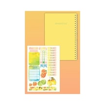 Sticker'lı 4'lü Çizgisiz Defter Seti, 21x14.8 Cm, 60 Yaprak, Planlayıcı Kullanıma Uygun 124-Pembe