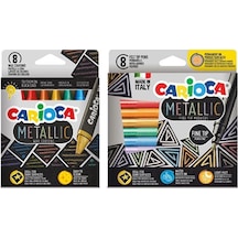 Carioca Mum Ve Keçeli Metalik Boya Kalemleri Seti