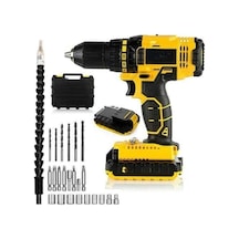Matkap - 701 - Seti 24 Parça Çift Batlı Darbeli Led - Shopılke - Işıklı Vidalama
