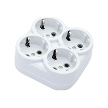 Depa Topraklı Golyat Fiş Priz 4'lü Beyaz 0