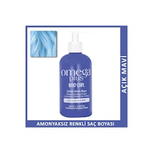 Omega Plus Bad Girl Açık Mavi Amonyaksız Renkli Saç Boyası 250 Ml