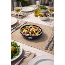 Dekoratif Çini Tabak 16 Cm Nazar Boncuklu Seramik Sunum Tabağı Meyve, Kuruyemiş, Salata Ve Mumluk Dekor Tabağı Çok Renkli
