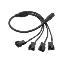 Sancablecord Dc 5.5x2.1mm Kadın 1-4 Pwm Fan Adaptör Kablosu 12v 4pin Güç Bağlantı Mavi