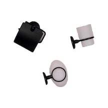 Banyo Aksesuarı 3 Lü Set Tuvalet Kağıtlıgı Sabunluk Diş Fırça Siyah Banyo Aksesuarı 3 Lü Set Tuvalet Kağıtlıgı Sabunluk Diş Fırça Siyah