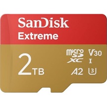 Sandisk Extreme Microsdxc Uhs-ı Hafıza Kartı 2 Tb + Sd Adaptör, Akıllı Telefonlar, Aksiyon Kameraları Veya Drone'lar İçin, 240 Mb/s'ye Kadar Aktarım, 4k Uhd Rescuepro Deluxe, Uhs-ı, U3, V30