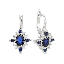 Sirius Pırlanta Ve Safir Taşlı Küpe  0804E0040