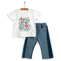 Hellobaby Botanical Garden Tshirt Pantolon Kız Bebek 001