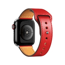 Apple Watch Uyumlu 38mm Kr415 Luaz Deri Kordon Saat Değildir - Kırmızı 43094