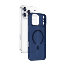 Apple Uyumlu iPhone 17 Pro Combo Sert Şeffaf Magsafe Kapak - Mavi 0.2M-Çok Renkli