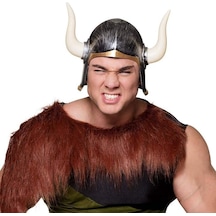 Mega Boynuzlu Viking Ivar Kaskı Eskitilmiş Desen Gümüş Renk 2 "