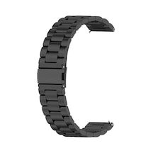 Caseonn Garmin Forerunner 70 Kordon Paslanmaz Çelik Metal Kayış Siyah