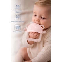 Babyjem Crabby Tutma Halkalı Silikon Diş Kaşıyıcı Pembe