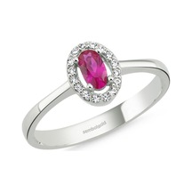 Anturaj Altın Yüzük 0.30 Karat Oval Ruby Taşlı 330534572