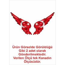 Sticker Usta Kanatlı Türk Bayrağı Sticker 00002 Renkli 8x8 Cm