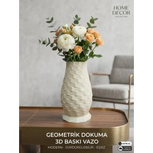 3d Fildişi Vazo Geometrik Özel Baskı