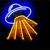 Ufo Neon Tabela Ufo Neon Sign 50 X 40 Cm Renkli