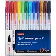 Dong-A Twin Name Pen 2 Çift Yönlü Kalem 12 Renk