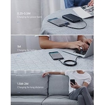 Micro-usb & Usb-a Data Ve Şarj Kablosu, 2 Metre, Beyaz