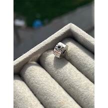 Çiçek Desen Klips Charm Asafaccessory Gümüş