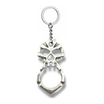 Kurukafa Figürlü Metal Anahtarlık Gotik Stil Gümüş Renk Unisex Aksesuar