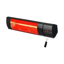 Tr Halogen Black Pro 2000w Elektrikli Halojen Infrared Dış Mekan Isıtıcı, 5 Kademeli Uzaktan Kumandalı, Siyah Alü