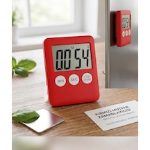 Mini Kırmızı Dijital Zamanlayıcı Geri Sayım Dakika&saniye 100 Dk Özellikli Mıknatıslı Kronometre
