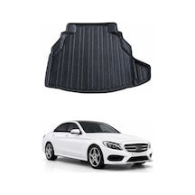 Mercedes C Serisi W205 / Sedan 2014+ Uyumlu Araca Özel Kauçuk Bagaj Havuzu Siyah Plastik Setli İçin