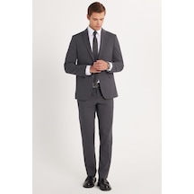 Tudors Erkek Slim Fit Mono Yaka Likralı Esnek Kumaş Füme Takım Elbise-33906 Füme Tudors Erkek Slim Fit Mono Yaka Likralı Esnek Kumaş Füme Takım Elbise-33906 Füme
