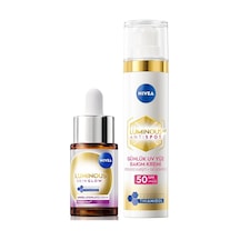 Aydınlatıcı Ve Leke Karşıtı Cilt Bakım Seti Spf50 Yüz Güneş Kremi 40ml Serum 15ml