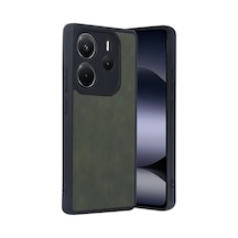 Xiaomi Redmi Note 14 4g Uyumlu Kılıf Aras Deri Kapak - Koyu Yeşil