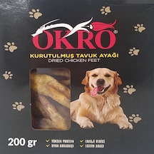 Okro Kurutulmuş Tavuk Ayağı Köpek Ödül Maması 200 G