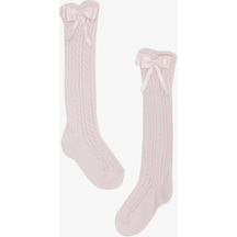 Katamino Kız Bebek File Çorap Fiyonklu 6-24 Ay, Pembe-pembe Pembe