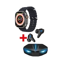 GS8 Watch 8 Ultra Akıllı Saat Siyah Watch 2.02 Inc K55 Oyuncu Bluetooth Kulaklık Hediye (İthalatçı Garantili)