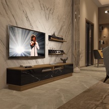 Decoraktiv Trendstyle 220rs Mdf Tv Ünitesi Tv Sehpası Pera - Siyah Mermer