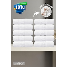 10'lu Greek Beyaz Banyo Havlusu - 70x140 Cm, 490 Gr, %100pamuk, Spa Ve Otel Havlusu Beyaz